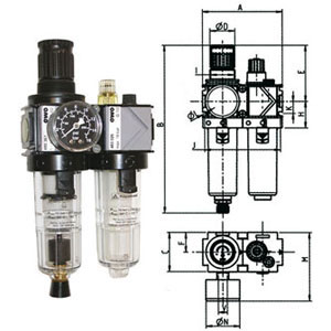 3464GFPA - FILTER-REDUCER-LUBRICATOR IN VARIOBLOC GROUP - Orig. Ewo